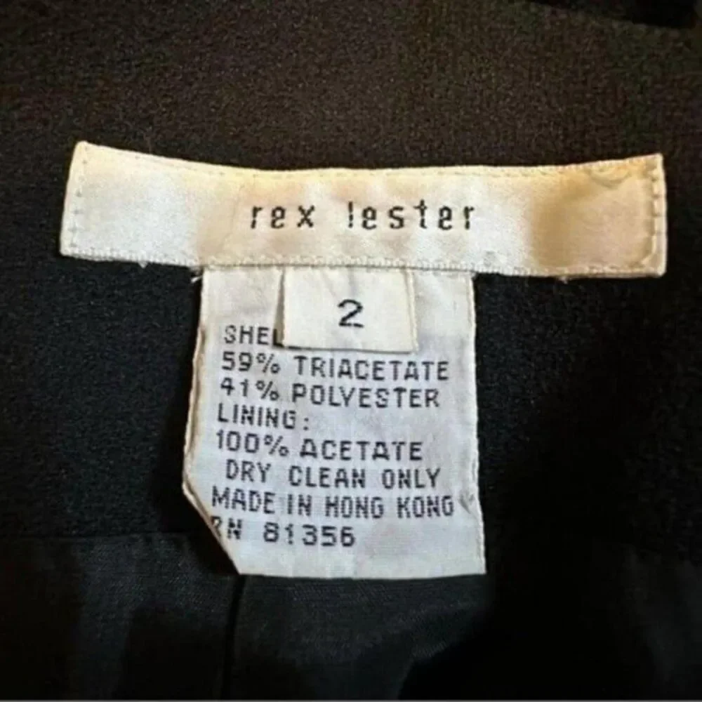 Vtg Rex Lester Black Pencil Gown Sz 2 - Picture 4 of 9